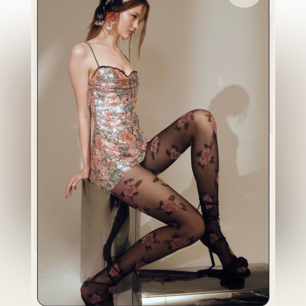 For Love And Lemons Ladonna Mini Dress in Multi Color Sequins